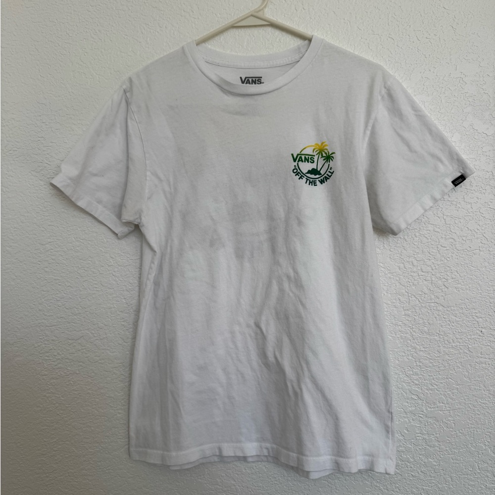 Vans White Palm Tree Graphic Tee